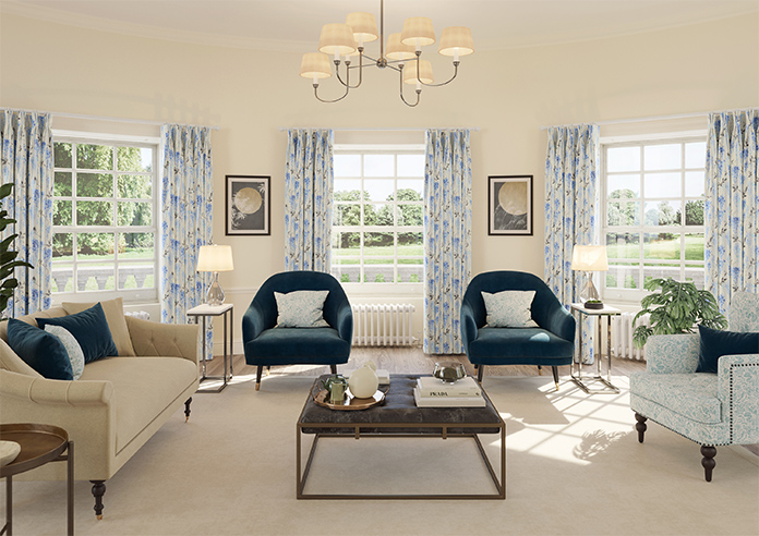 Wisteria Silk, Ink Blue - Made to Measure Curtains - Image 14